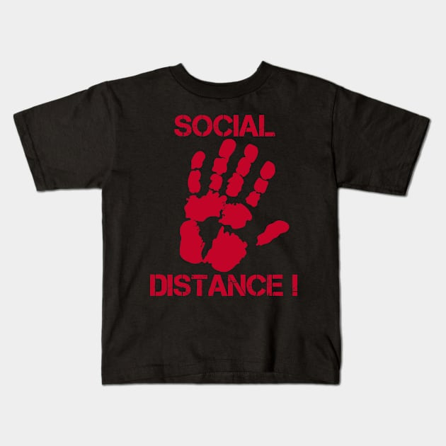 Social Distance! Kids T-Shirt by blackshopy